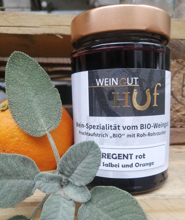 Hausgemachter Bio Weingelee -  Regent mit Orange und Salbei